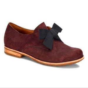 Kork-Ease Beryl Bow Oxblood Suede Oxford Shoes